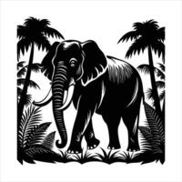 An elephant in the forest vector