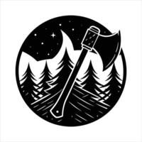 minimalist silhouette just the axe vector