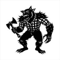 Werewolf mid transformation with sharp vector