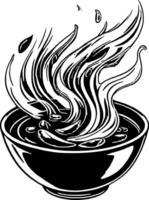 Steaming Bowl Of Spicy Soup With Red Peppers And Aromatic Herbs On vector