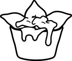 Simple Line Drawing Of A Milk Bottle With Cap vector