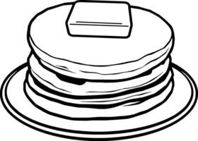 Buttery Stack of Pancakes on a to Eat vector