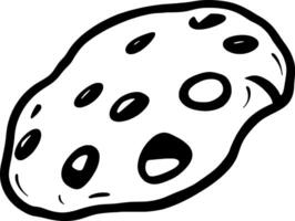 A Simple Line Drawing Of A Chocolate Chip Cookie vector