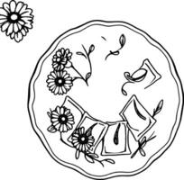 Artistic Rendition of Delicious Ravioli Dish Garnished with Vibrant Orange Flowers on White Plate vector