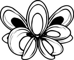Stylized Illustration Of Mussels Arranged In A Floral Pattern vector