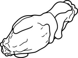 Simple Line Drawing Of A Wedge Of Swiss Cheese vector