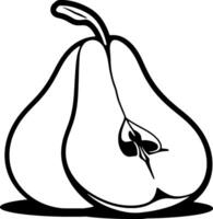Halved Pear Illustration A Simple Line Drawing Of A Fruit vector