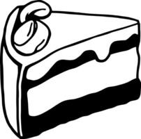 Delicious Slice Of Layered Cake With Creamy Topping vector