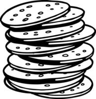 A Stack of Round Dotted Crackers a Delicious Treat vector