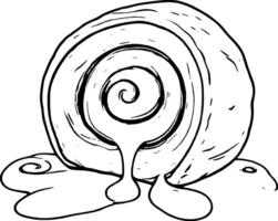 Cartoon Style Pastry Roll With Dripping Glaze on a Clean Illustration vector