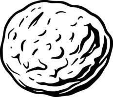 Hand-Drawn Illustration Of A Single Walnut Shell vector