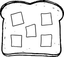 Hand-Drawn Illustration Of Buttered Toast With Six Cubes Of Butter vector