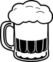Frothy Beer Mug A Simple Line Drawing Illustration vector