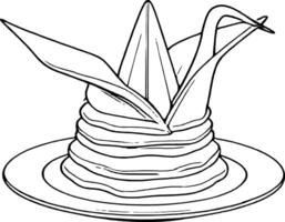 Elegant Napkin Origami Design On Plate Decorative Table Setting For Formal Dining Occasion vector