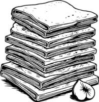 Stack Of Flatbreads With Toppings And A Fig Isolated On A Illustration vector