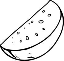 Sparkling Watermelon Slice Pink Fruit with Seeds and Gray Rind on vector