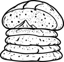 Stack Of Delicious Freshly Baked Flatbreads With Bubbles And Golden Crust Ready To Eat Isolated vector