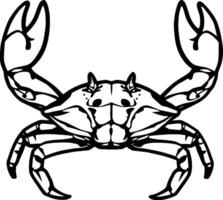 Detailed Line Art Illustration Of A Crab Facing Forward vector