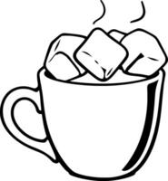 Simple Line Drawing Of Two Meatballs On A Skewer vector