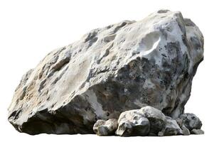 Large Grey Boulder With Smaller Rocks Below photo
