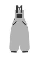 Grayscale Overall with pockets and straps button Sticker Icon Price Label Logo Design element idea. Isolated illustration Thematic Clothes Cards leaflets, posters, tags or web promo banner, ad vector