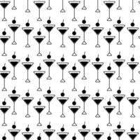 Triangular Martini glasses with drink and cherry Minimalist Seamless Pattern Bartender Day fond idea. Isolated illustration Wallpaper Thematic Menu Cards, posting web promo banner leaflets, tag vector