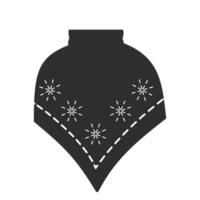 Winter Poncho with Snowflake Pattern Minimalistic silhouette clothes Icon Sticker Label design idea. Isolated illustration Thematic Greeting cards, poster, price tag, label or web promo banner vector