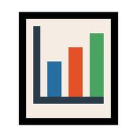 Pixel art style bar chart showing business growth, financial analytics, or data statistics vector