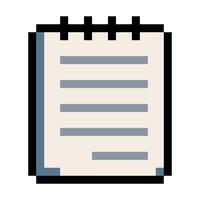 Pixel art style spiral notepad or checklist with text lines vector