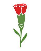 Red carnations flower isolated on white background vector
