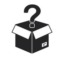 black icon box question mark. what in the box vector