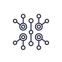 nodes, data structure line icon design vector