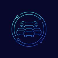 car fleet repair icon, linear design vector