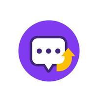 resend message or share icon, flat vector