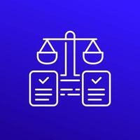 legal cases icon, linear vector