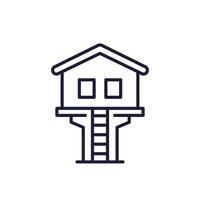 treehouse line icon design on white vector