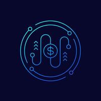 cash flow icon, linear design vector