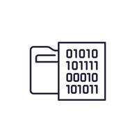 Binary code line icon with a folder vector