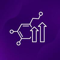dopamine level line icon with arrows, vector