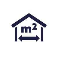 building, house size icon, pictogram on white vector