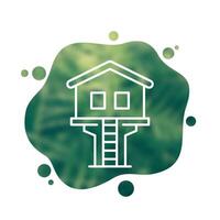 treehouse icon, line design vector