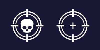 skull and target icons, vector