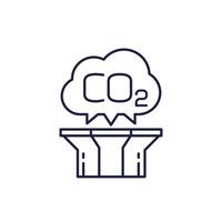 carbon capture line icon on white vector