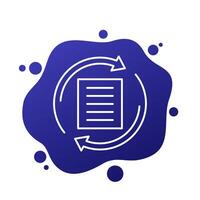 rewrite icon with a document, line vector