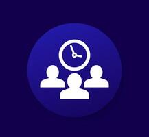 people and time icon for web vector