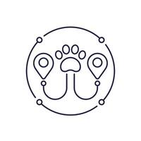 pet tracking icon in line style vector