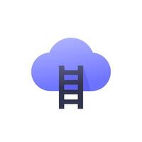 cloud and ladder icon on white vector