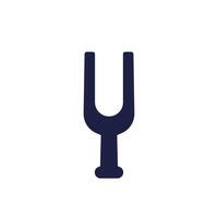 diapason, tuning fork icon on white vector