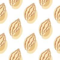 Decorative seamless pattern featuring stylized seashells on a plain background vector