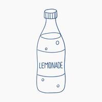 Bottle of refreshing lemonade with a simple design on a light background vector
